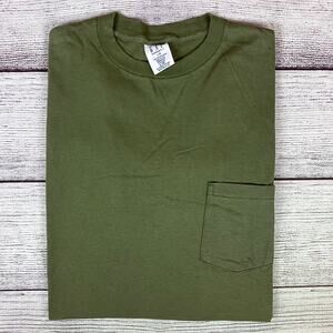 Vintage 1990s GAP Dark Green Single Stitch Pocket T-shirt